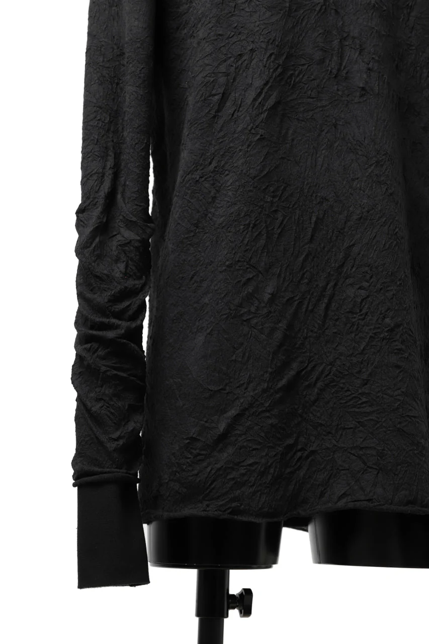 A.F ARTEFACT BomberHEAT×CRUMPLE JERSEY LAYERED TOPS (BLACK×BLACK) - Image 12
