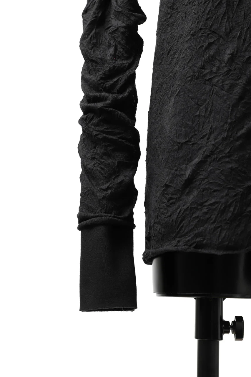 A.F ARTEFACT BomberHEAT×CRUMPLE JERSEY LAYERED TOPS (BLACK×BLACK) - Image 13
