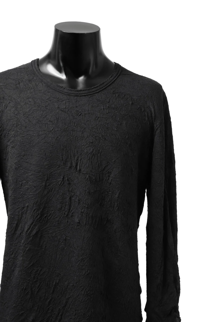 A.F ARTEFACT BomberHEAT×CRUMPLE JERSEY LAYERED TOPS (BLACK×BLACK) - Image 14