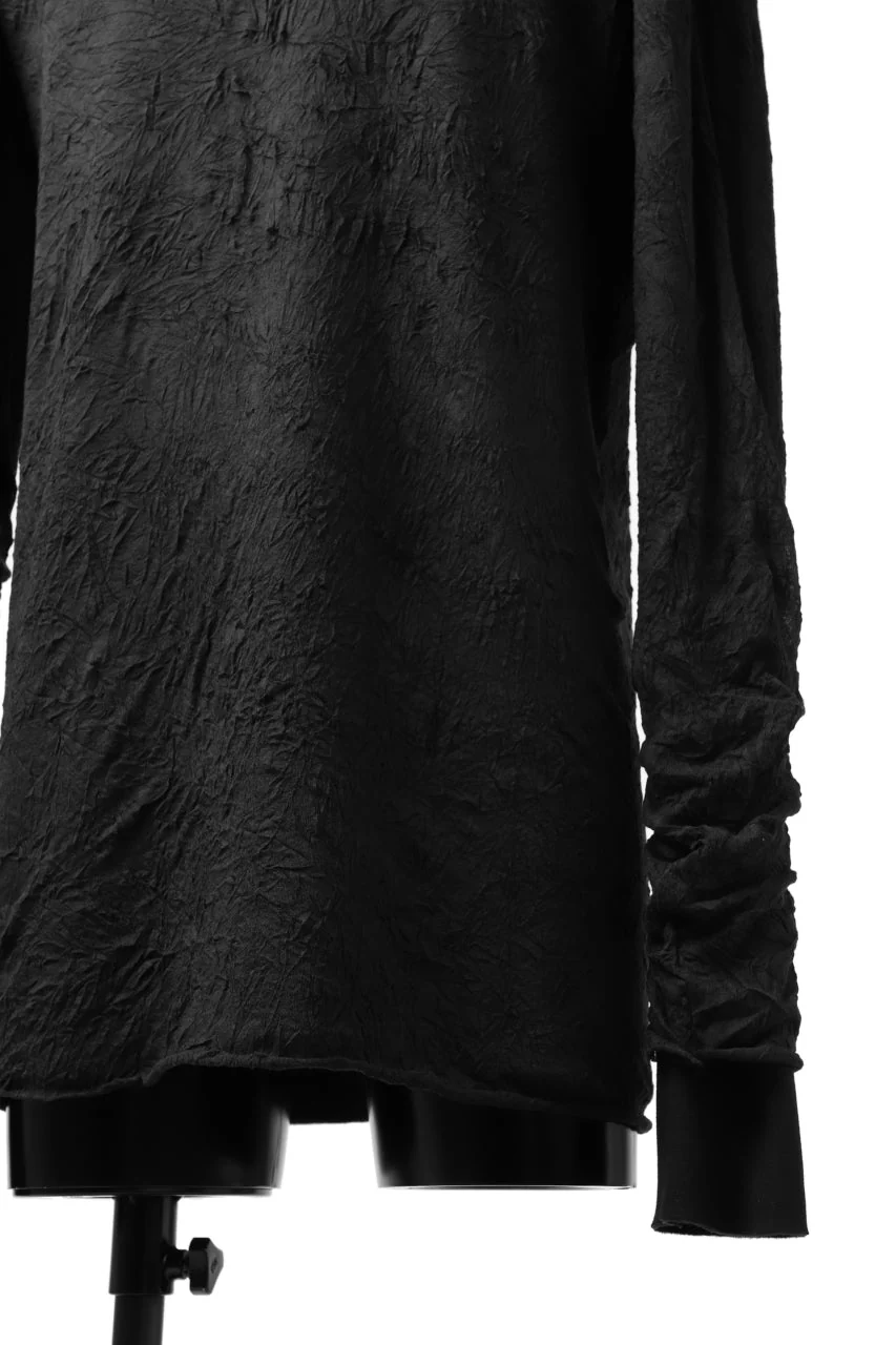 A.F ARTEFACT BomberHEAT×CRUMPLE JERSEY LAYERED TOPS (BLACK×BLACK) - Image 15