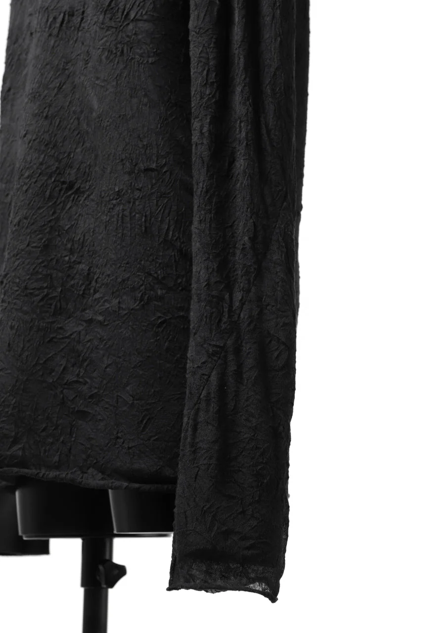 A.F ARTEFACT BomberHEAT×CRUMPLE JERSEY LAYERED TOPS (BLACK×BLACK) - Image 17