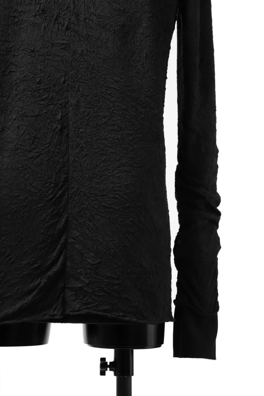 A.F ARTEFACT BomberHEAT×CRUMPLE JERSEY LAYERED TOPS (BLACK×BLACK) - Image 19