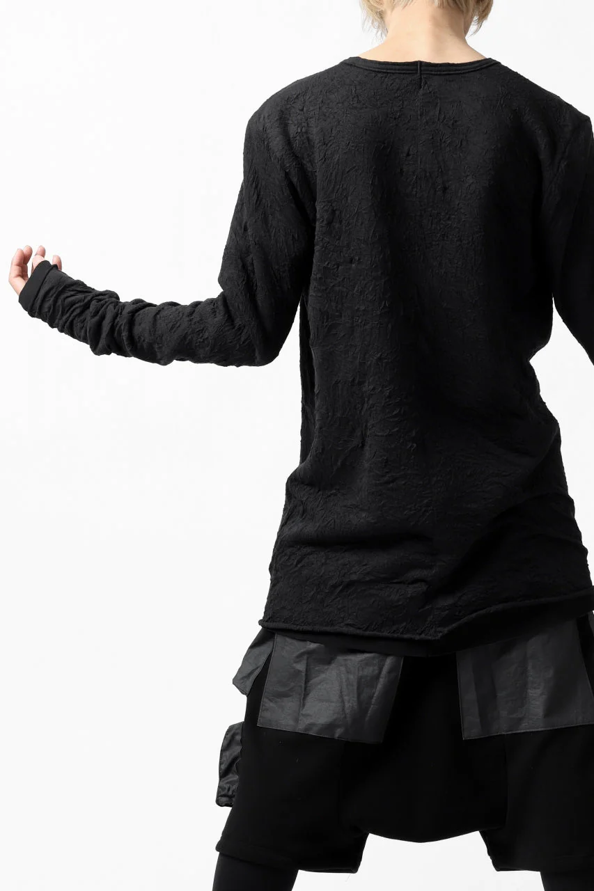 A.F ARTEFACT BomberHEAT×CRUMPLE JERSEY LAYERED TOPS (BLACK×BLACK) - Image 23