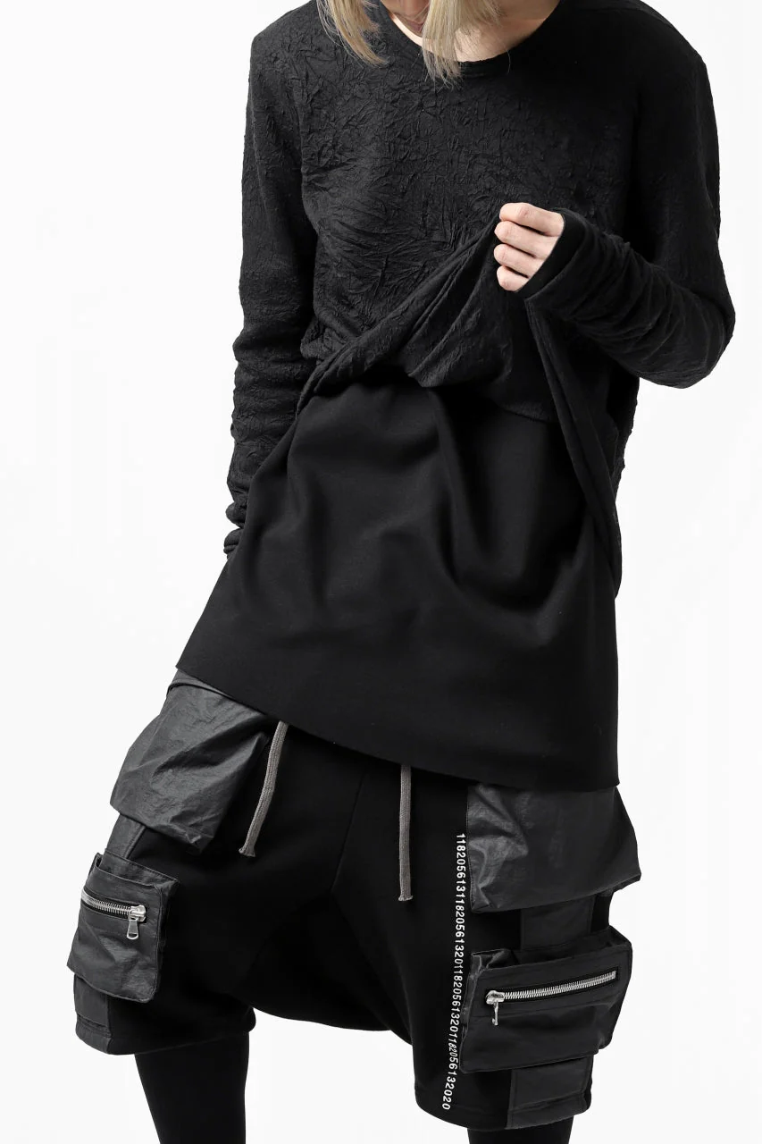 A.F ARTEFACT BomberHEAT×CRUMPLE JERSEY LAYERED TOPS (BLACK×BLACK) - Image 27