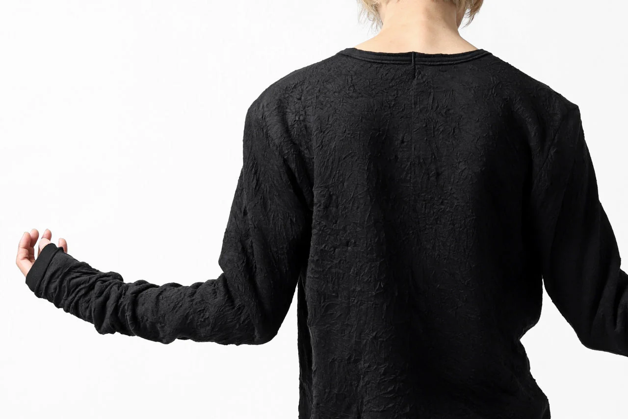 A.F ARTEFACT BomberHEAT×CRUMPLE JERSEY LAYERED TOPS (BLACK×BLACK) - Image 39