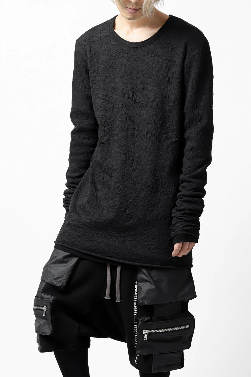 A.F ARTEFACT BomberHEAT×CRUMPLE JERSEY LAYERED TOPS (BLACK×BLACK) - Image 4