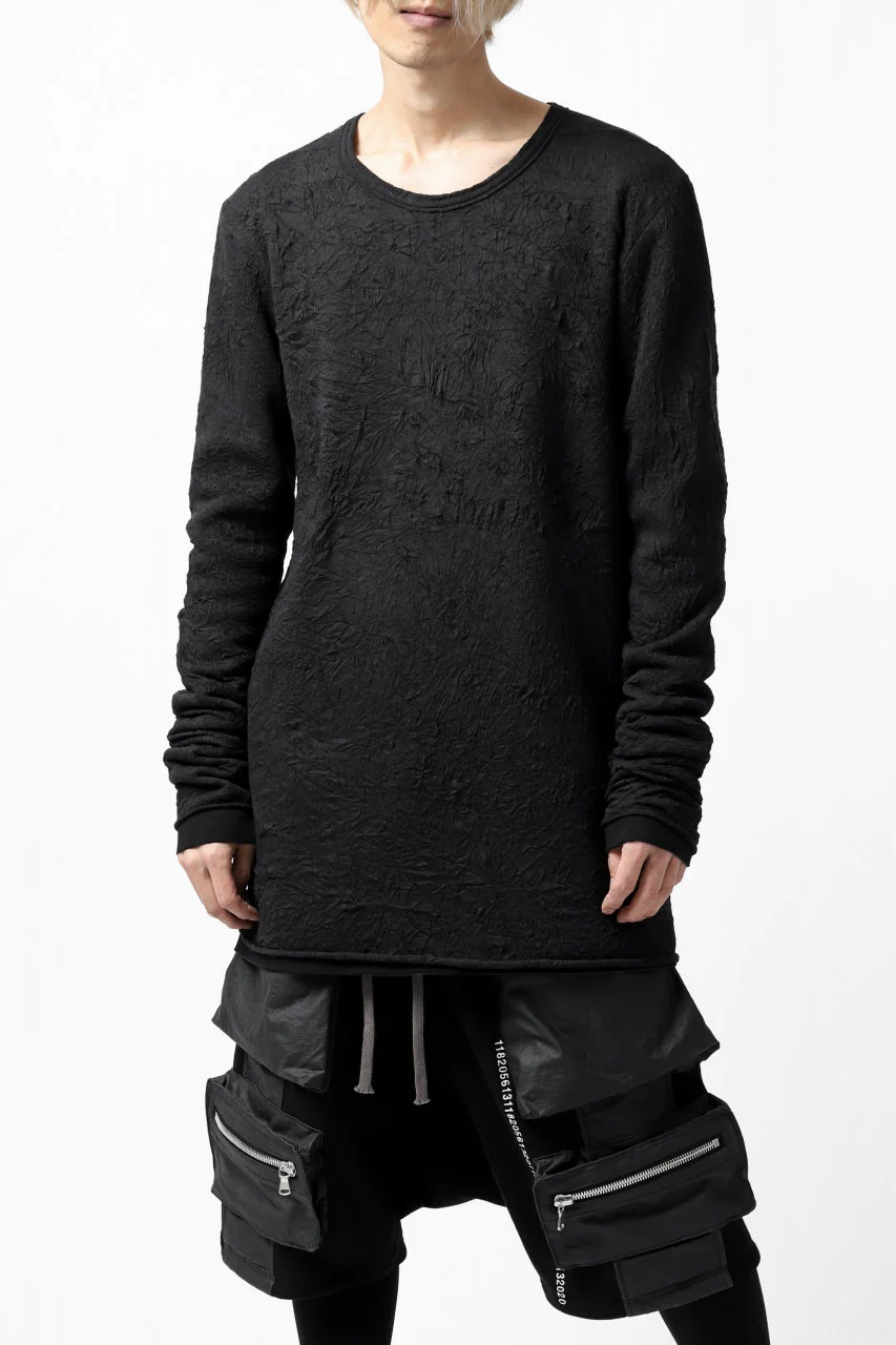 A.F ARTEFACT BomberHEAT×CRUMPLE JERSEY LAYERED TOPS (BLACK×BLACK) - Image 6