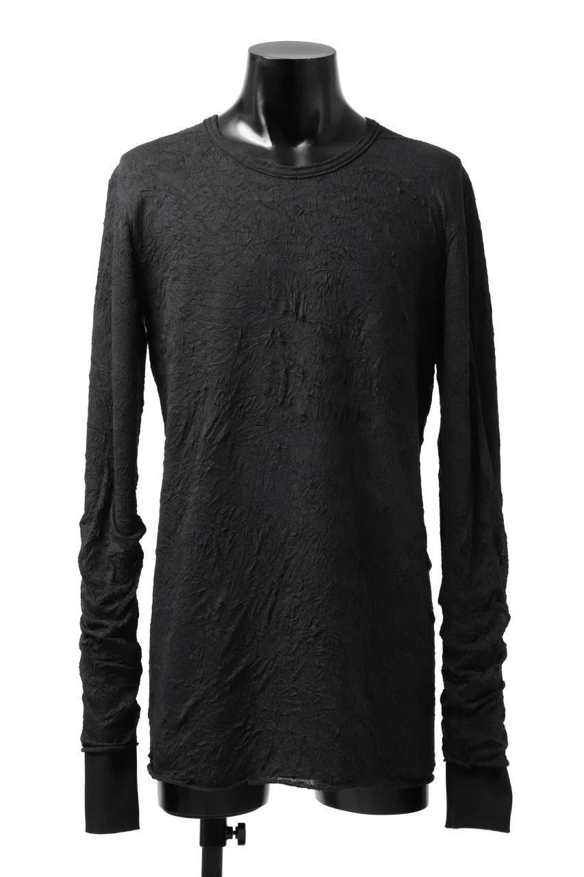 A.F ARTEFACT BomberHEAT×CRUMPLE JERSEY LAYERED TOPS (BLACK×BLACK) - Image 8