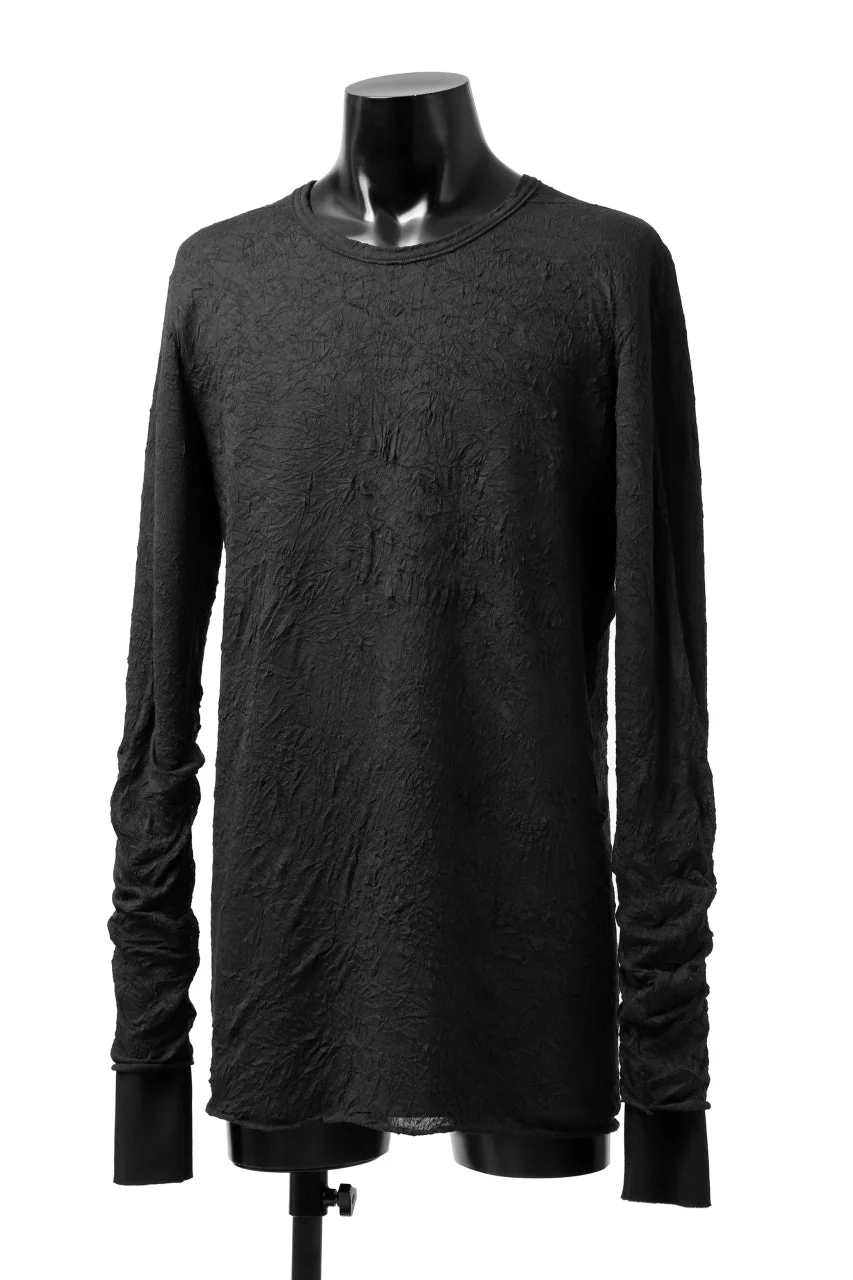 A.F ARTEFACT BomberHEAT×CRUMPLE JERSEY LAYERED TOPS (BLACK×BLACK) - Image 9
