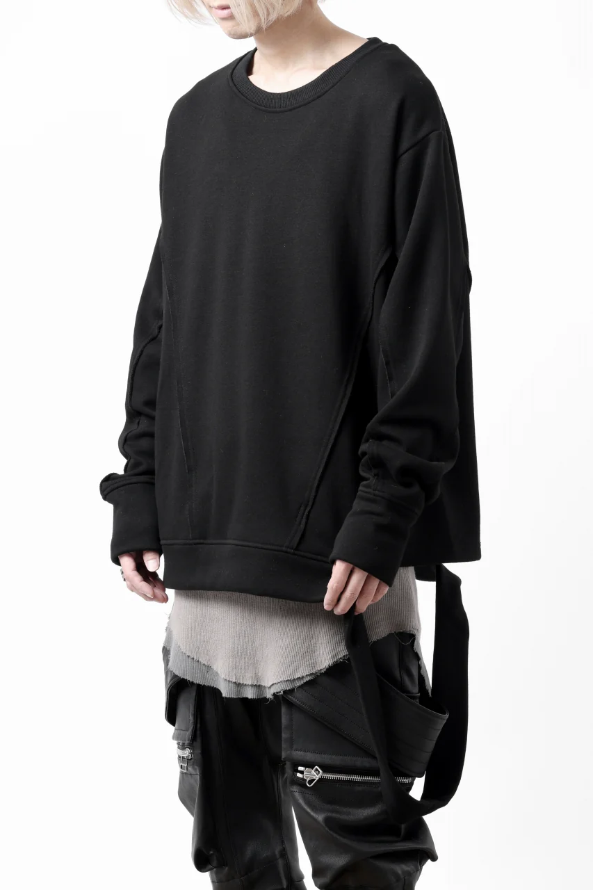 A.F ARTEFACT BomberHEAT SINGLE LOOP HEM PULLOVER TOPS (BLACK) - Image 2