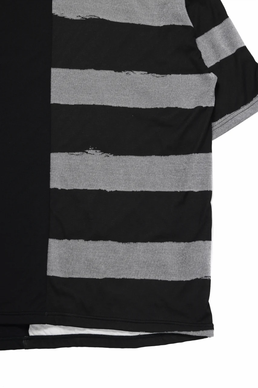 A.F ARTEFACT BOUND BORDER COMBI TEE (BLACK x LIGHT GREY) - Image 6