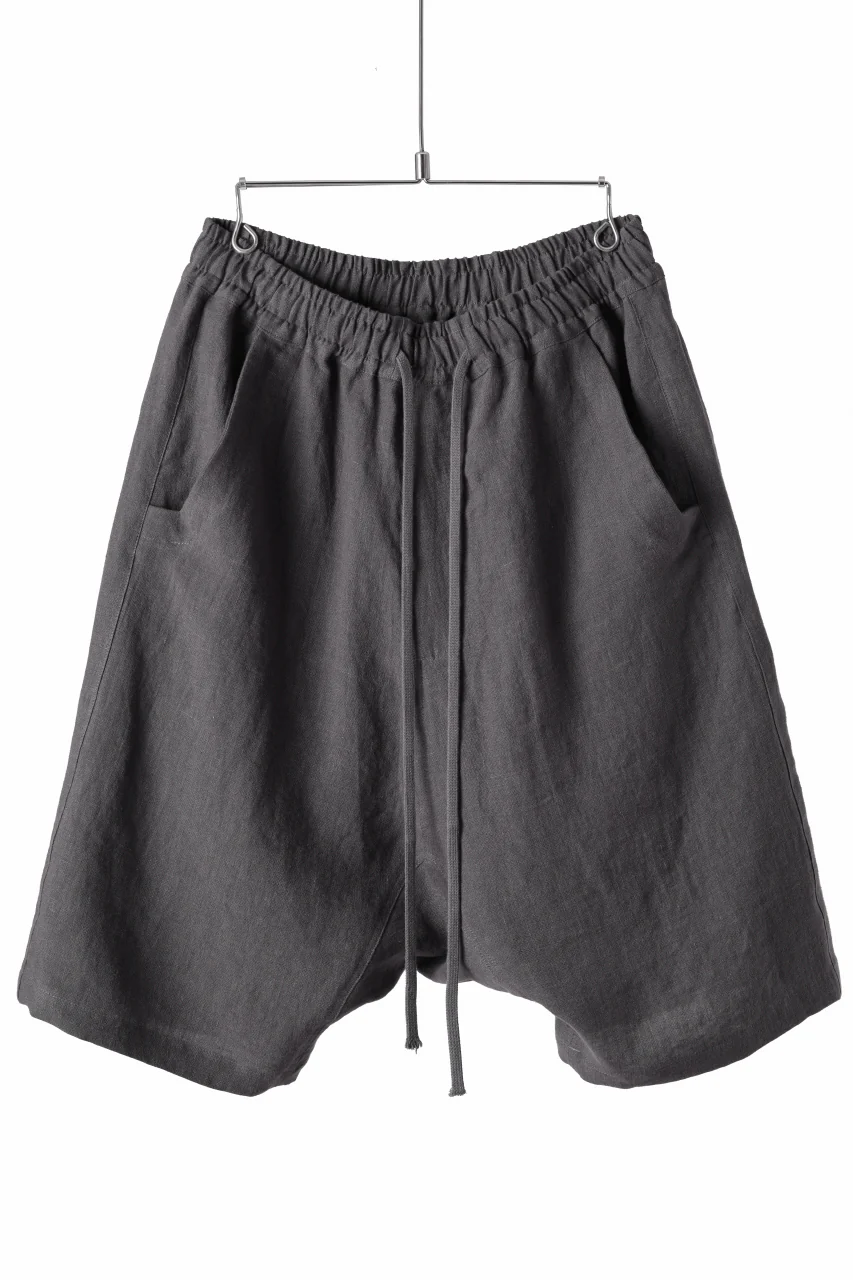 A.F ARTEFACT BOX SARROUEL SHORT PANTS / ORGANIC LINEN (GREY)