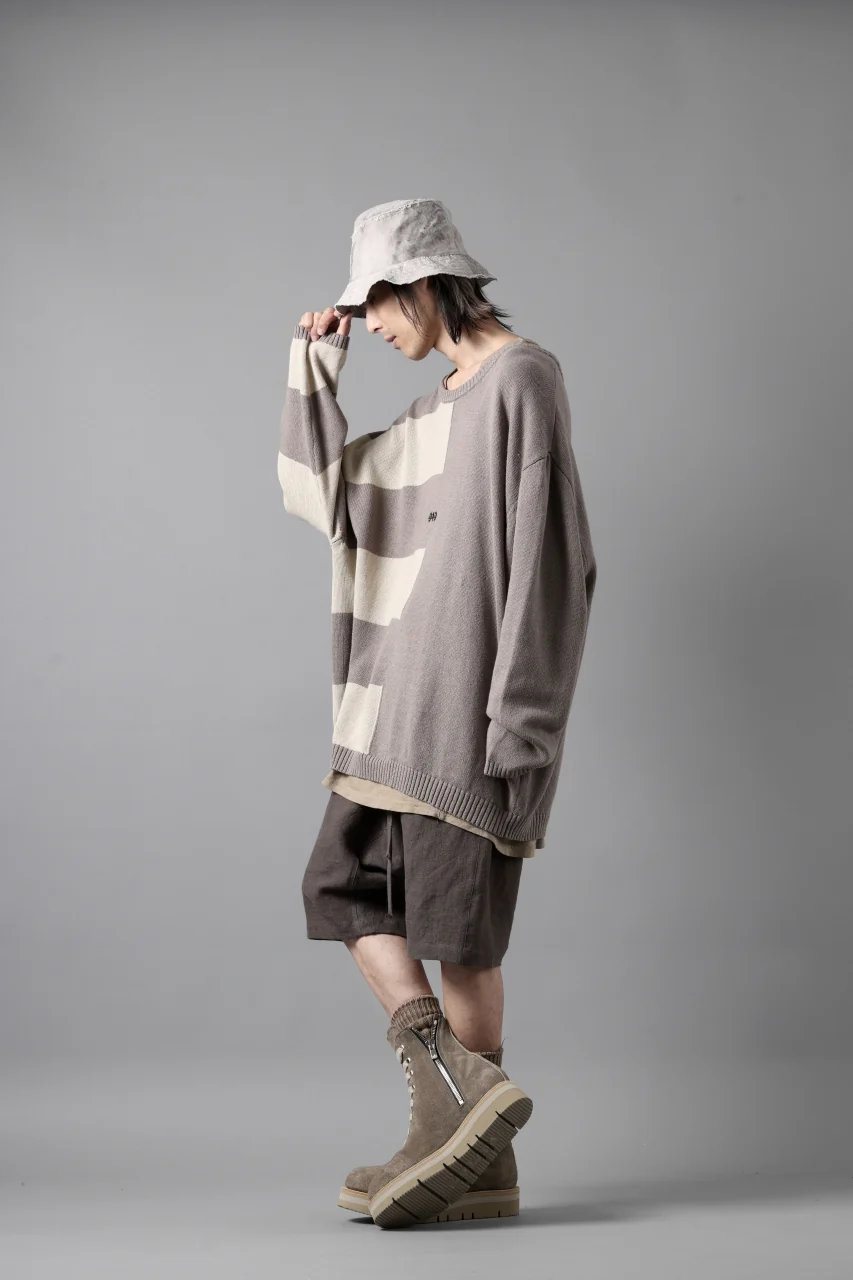 A.F ARTEFACT BOX SARROUEL SHORT PANTS / ORGANIC LINEN (GREY) - Image 13