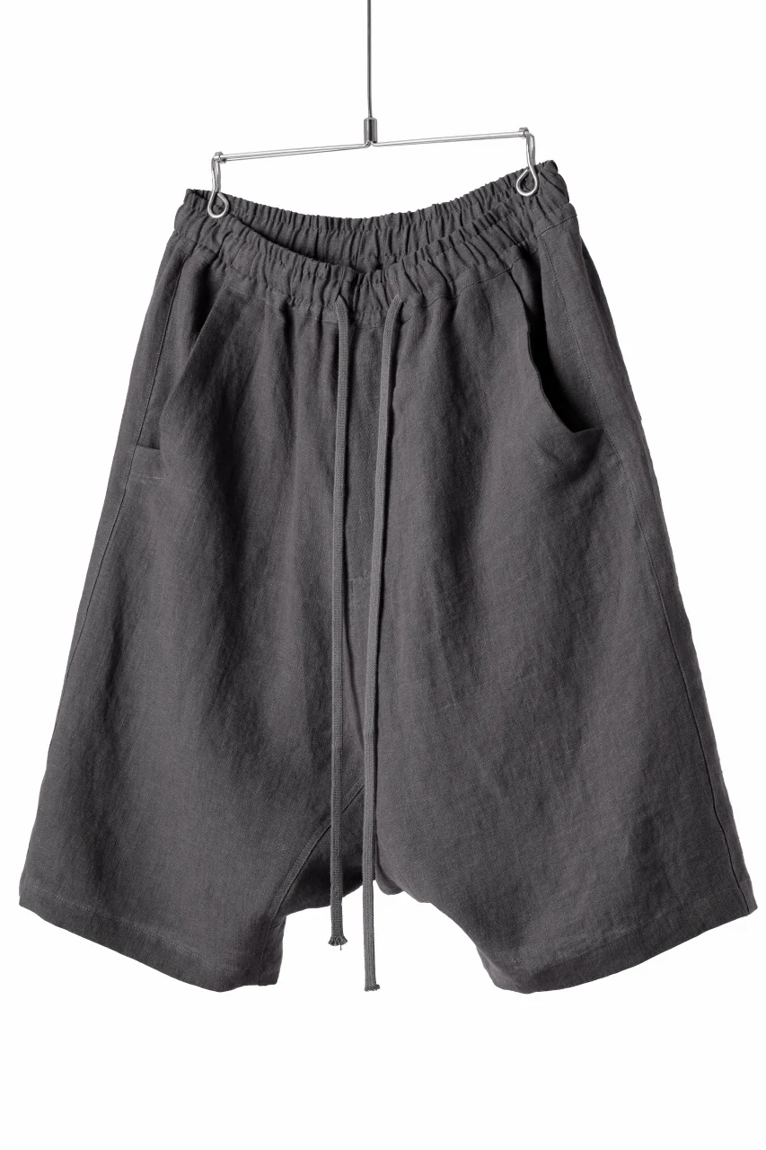 A.F ARTEFACT BOX SARROUEL SHORT PANTS / ORGANIC LINEN (GREY) - Image 2