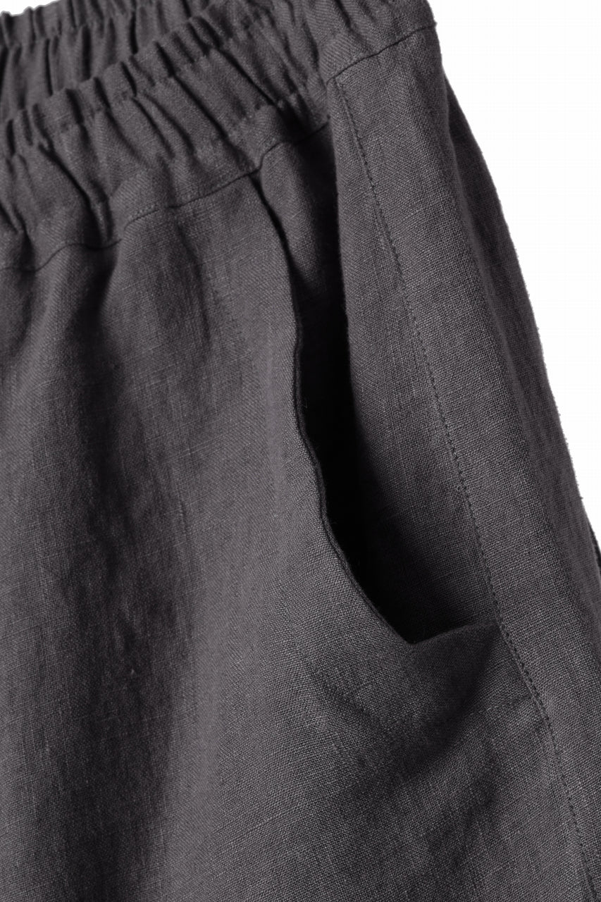 A.F ARTEFACT BOX SARROUEL SHORT PANTS / ORGANIC LINEN (GREY) - Image 5