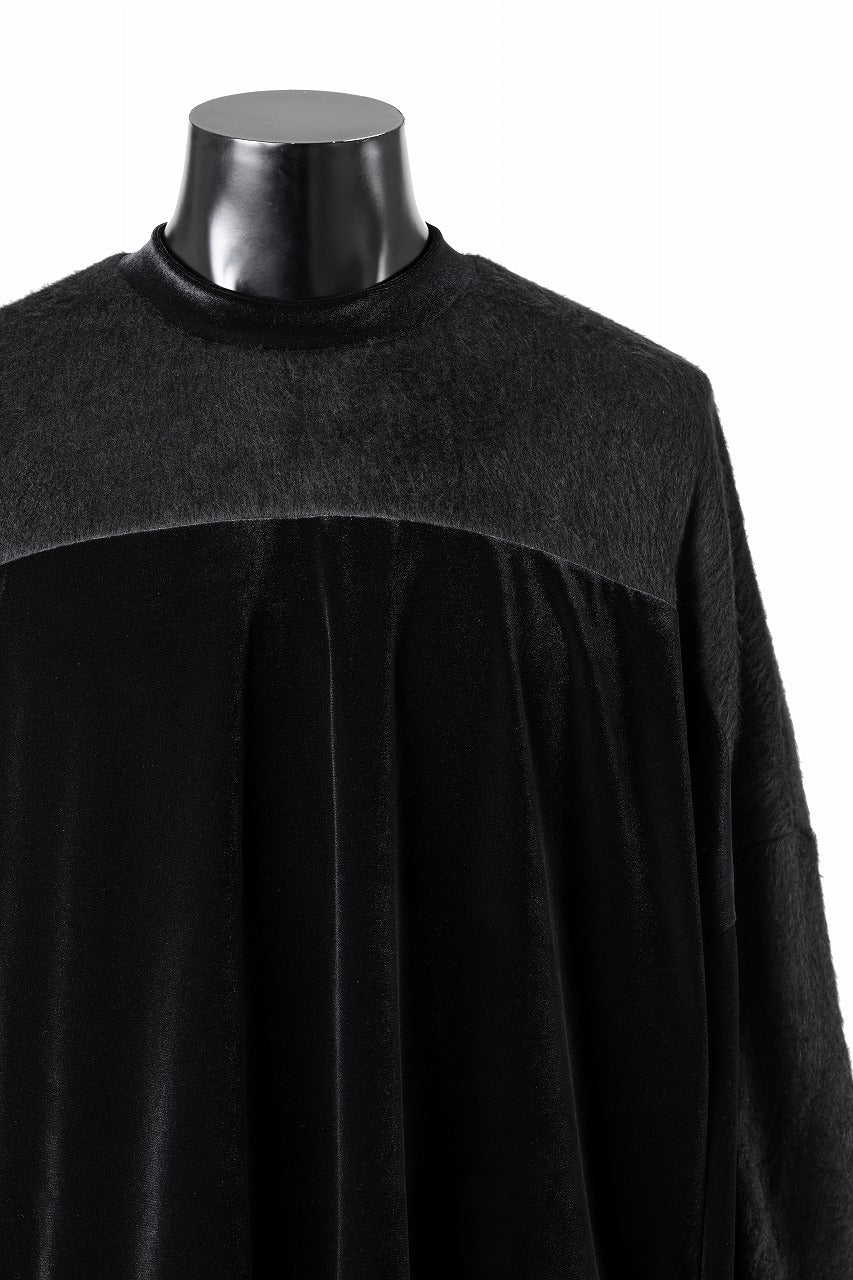 A.F ARTEFACT BRUSHED KNIT COMBI VELOR TOP (BLACK) - Image 10