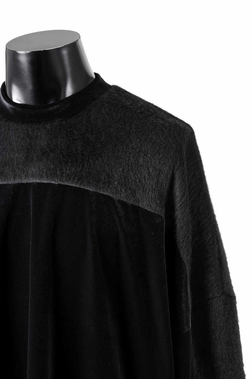 A.F ARTEFACT BRUSHED KNIT COMBI VELOR TOP (BLACK) - Image 11