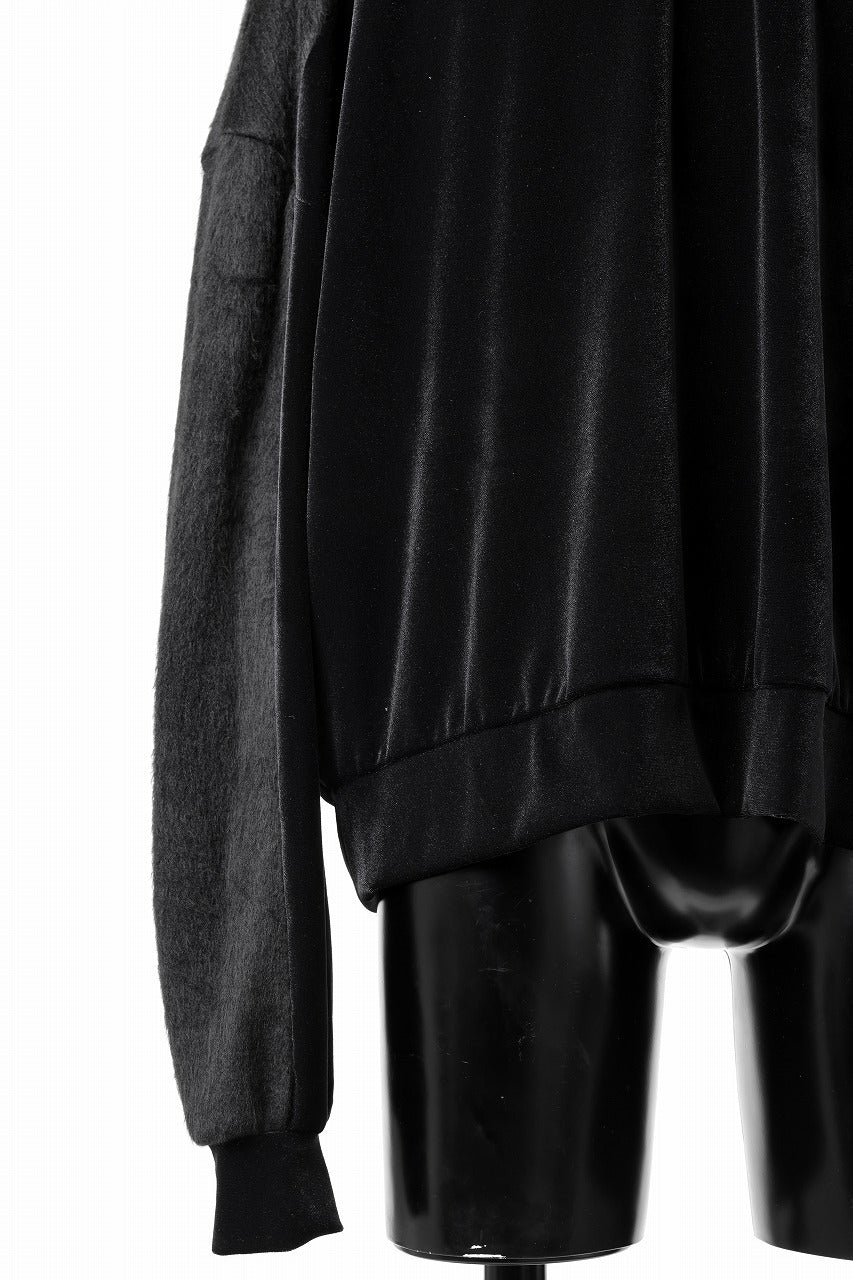 A.F ARTEFACT BRUSHED KNIT COMBI VELOR TOP (BLACK) - Image 12