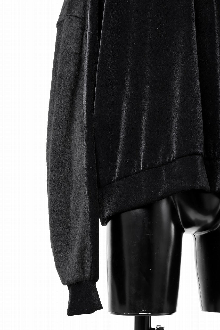 A.F ARTEFACT BRUSHED KNIT COMBI VELOR TOP (BLACK) - Image 13