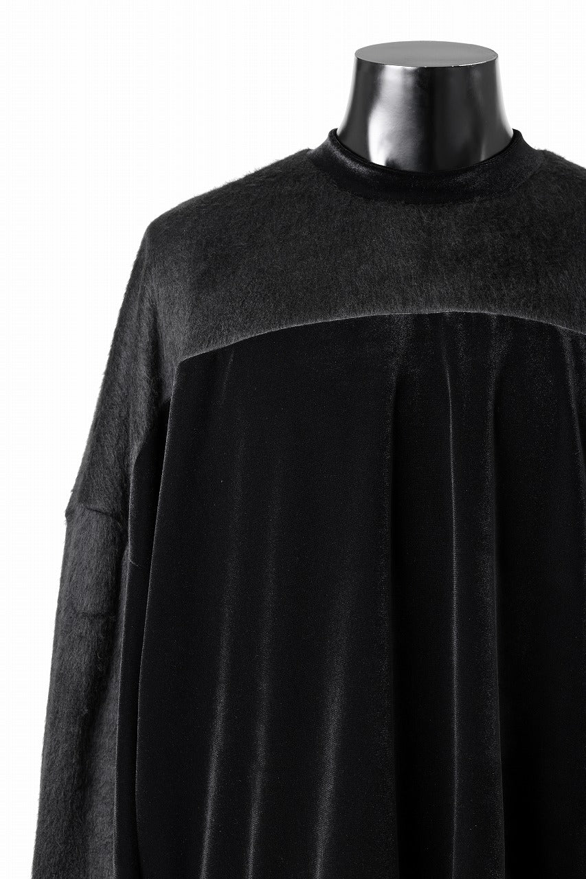 A.F ARTEFACT BRUSHED KNIT COMBI VELOR TOP (BLACK) - Image 14
