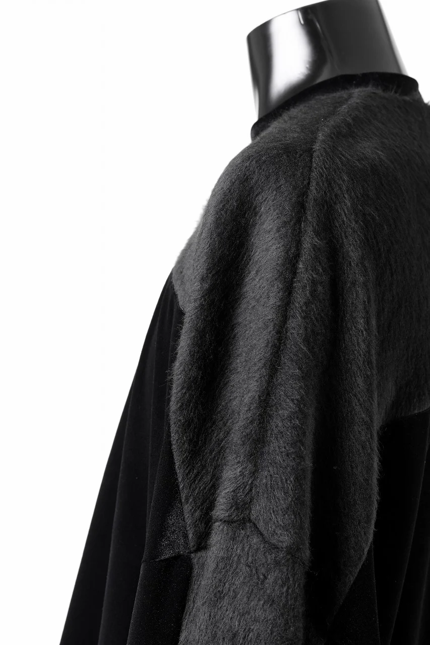 A.F ARTEFACT BRUSHED KNIT COMBI VELOR TOP (BLACK) - Image 15
