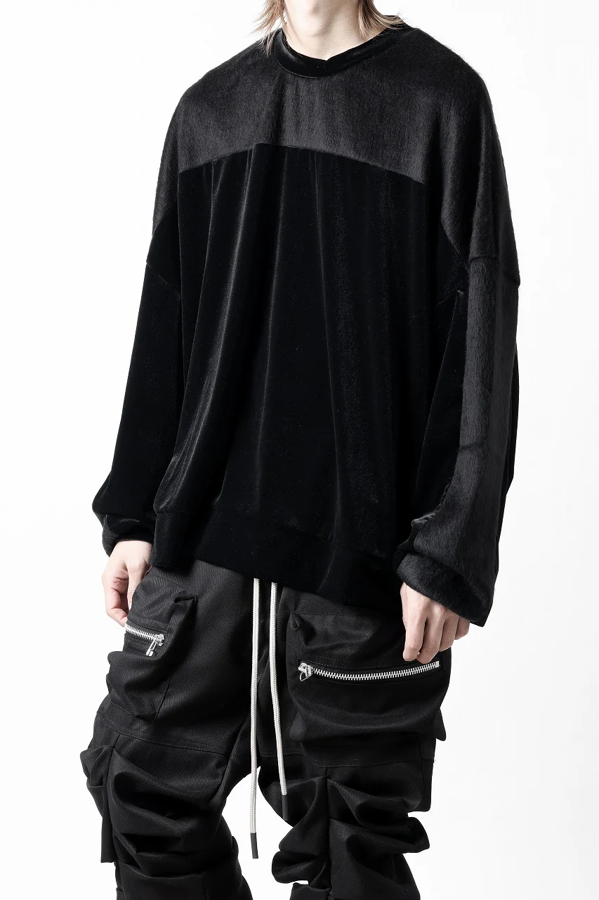 A.F ARTEFACT BRUSHED KNIT COMBI VELOR TOP (BLACK) - Image 19