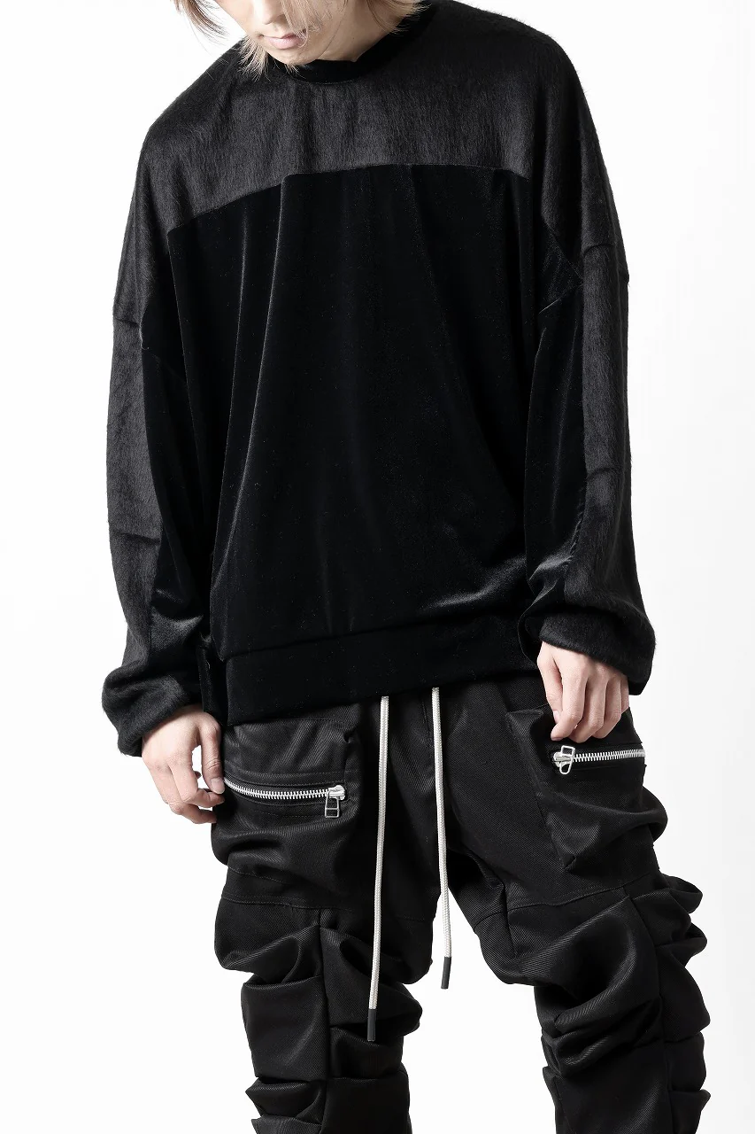 A.F ARTEFACT BRUSHED KNIT COMBI VELOR TOP (BLACK) - Image 21