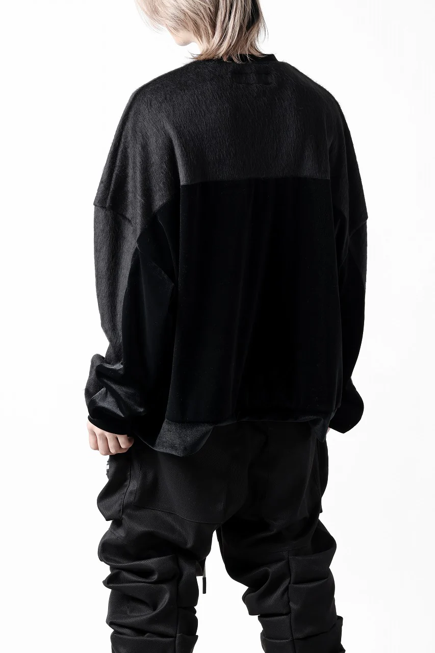 A.F ARTEFACT BRUSHED KNIT COMBI VELOR TOP (BLACK) - Image 27