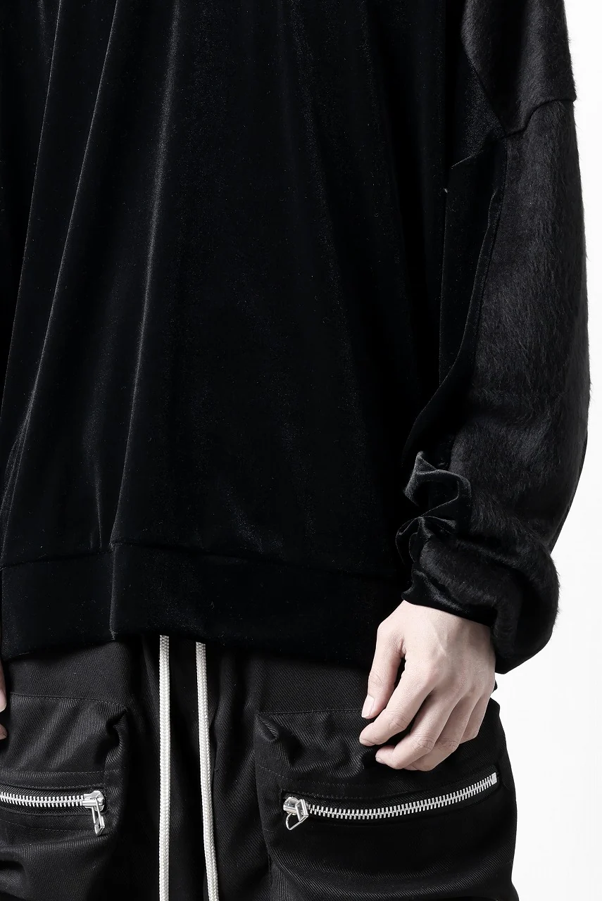 A.F ARTEFACT BRUSHED KNIT COMBI VELOR TOP (BLACK) - Image 29