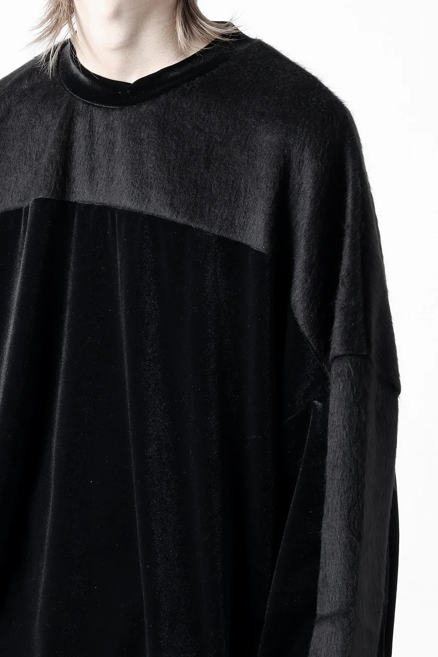 A.F ARTEFACT BRUSHED KNIT COMBI VELOR TOP (BLACK) - Image 30