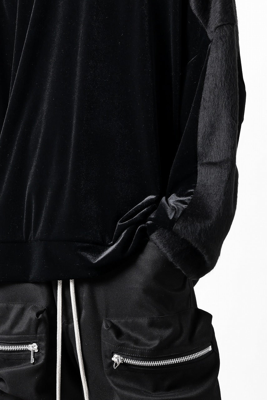 A.F ARTEFACT BRUSHED KNIT COMBI VELOR TOP (BLACK) - Image 31