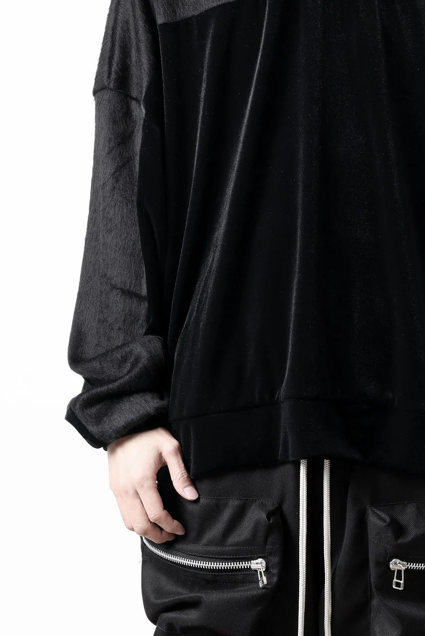 A.F ARTEFACT BRUSHED KNIT COMBI VELOR TOP (BLACK) - Image 32