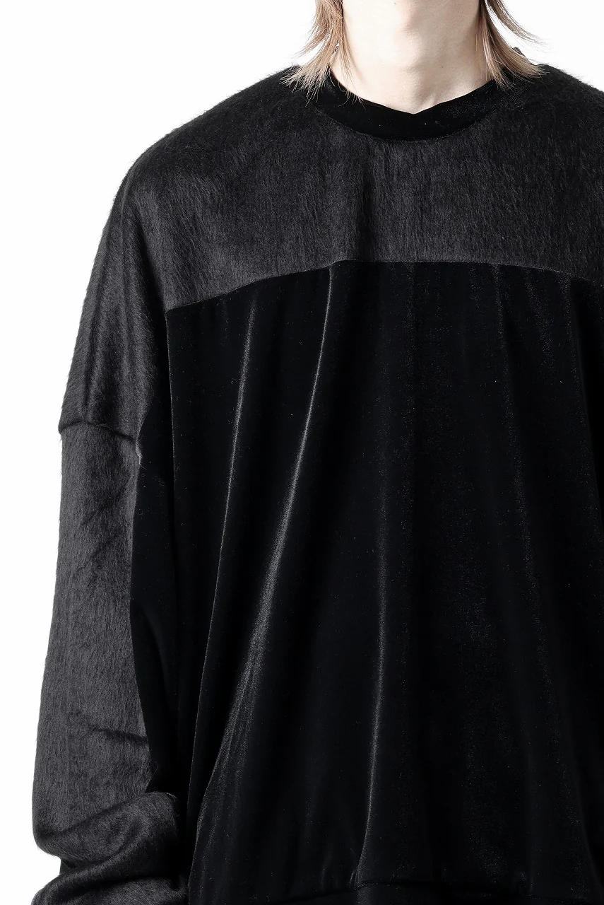A.F ARTEFACT BRUSHED KNIT COMBI VELOR TOP (BLACK) - Image 33