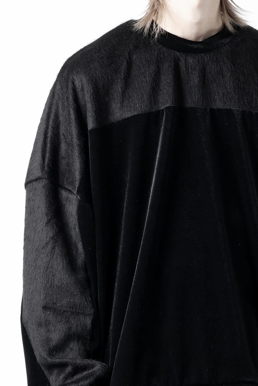 A.F ARTEFACT BRUSHED KNIT COMBI VELOR TOP (BLACK) - Image 34