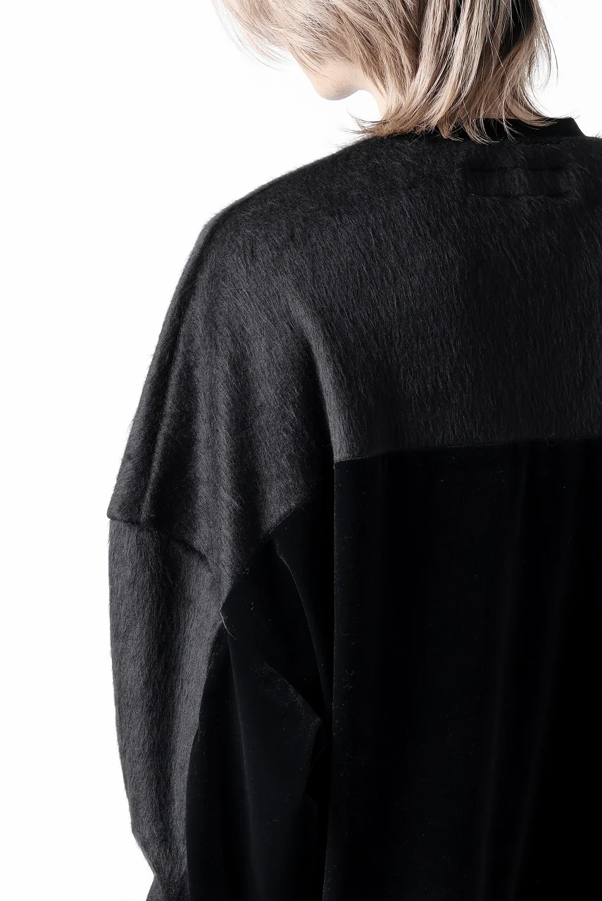 A.F ARTEFACT BRUSHED KNIT COMBI VELOR TOP (BLACK) - Image 36