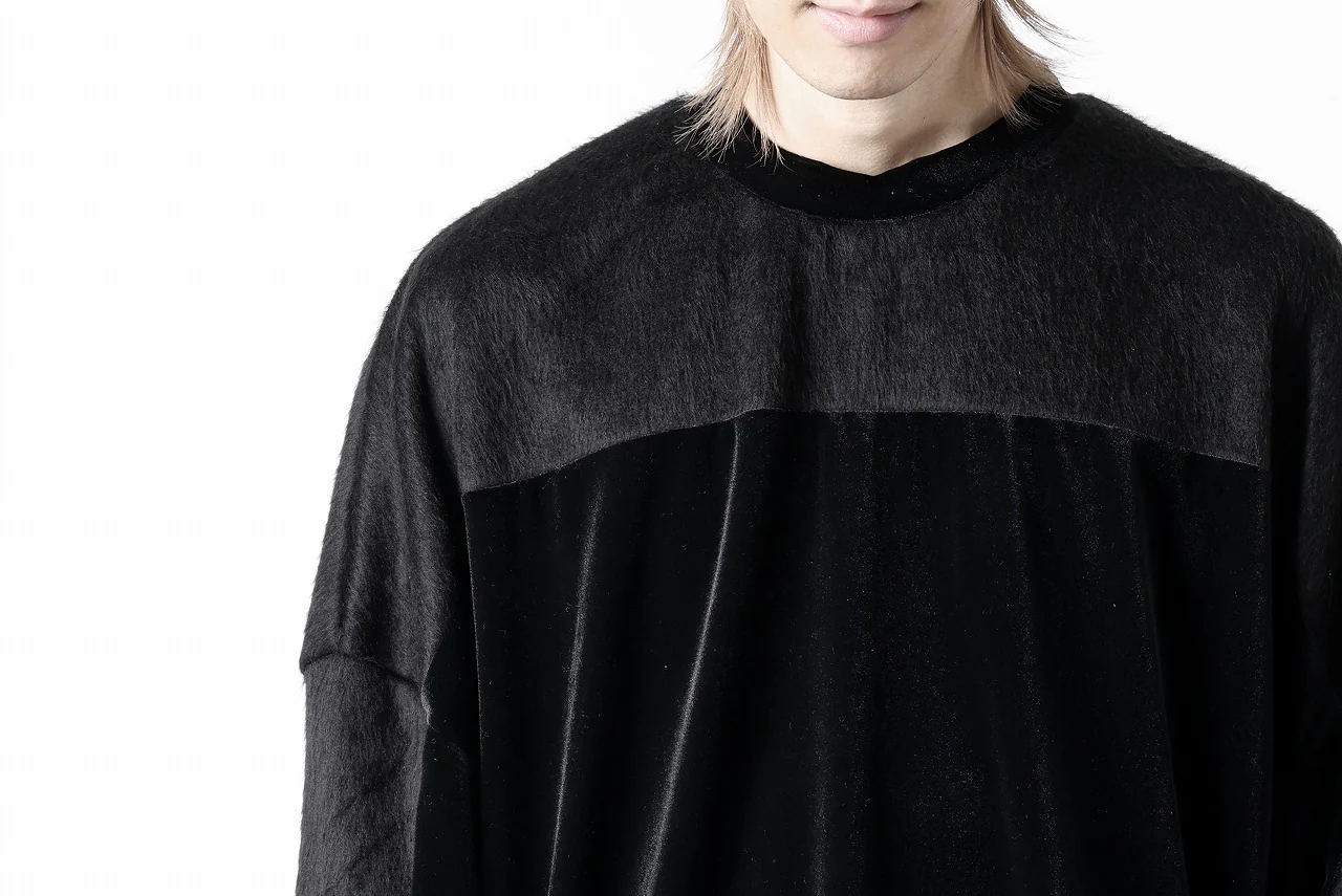 A.F ARTEFACT BRUSHED KNIT COMBI VELOR TOP (BLACK) - Image 38