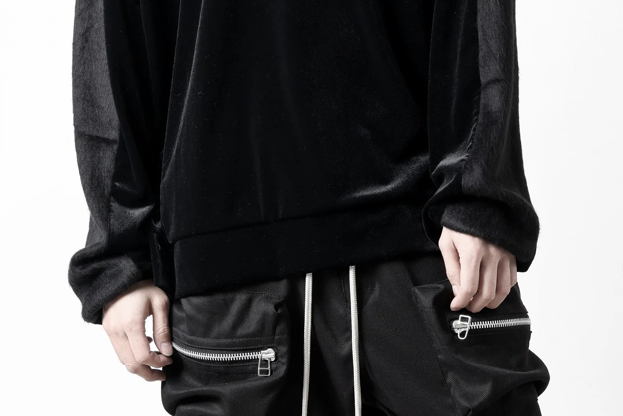 A.F ARTEFACT BRUSHED KNIT COMBI VELOR TOP (BLACK) - Image 39