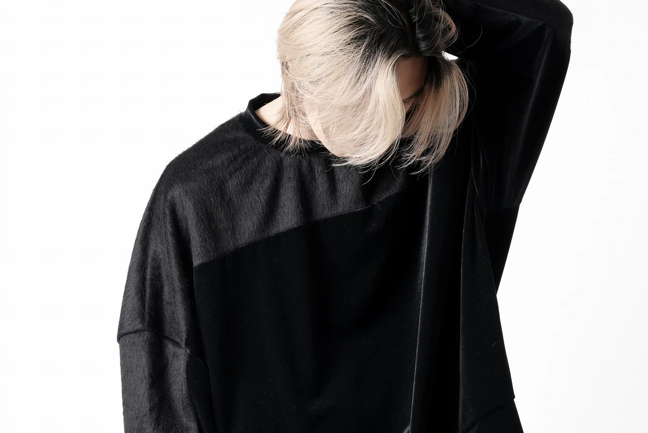 A.F ARTEFACT BRUSHED KNIT COMBI VELOR TOP (BLACK) - Image 40