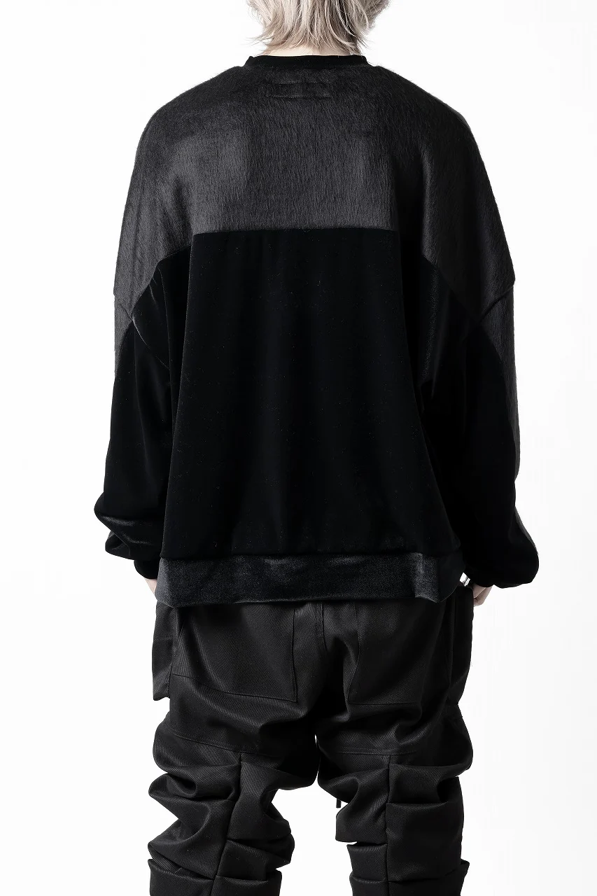 A.F ARTEFACT BRUSHED KNIT COMBI VELOR TOP (BLACK) - Image 6