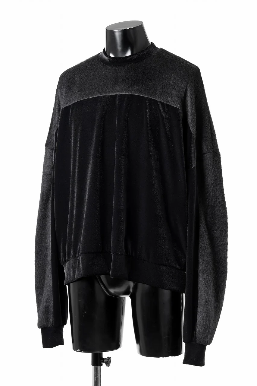 A.F ARTEFACT BRUSHED KNIT COMBI VELOR TOP (BLACK) - Image 7