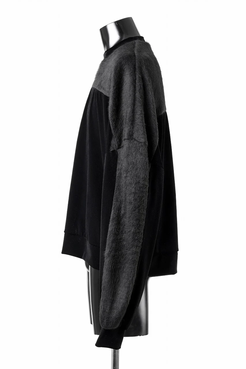 A.F ARTEFACT BRUSHED KNIT COMBI VELOR TOP (BLACK) - Image 8