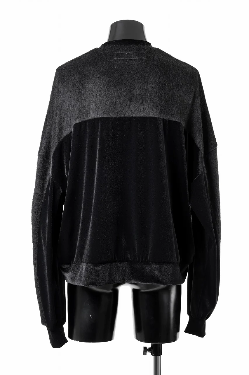 A.F ARTEFACT BRUSHED KNIT COMBI VELOR TOP (BLACK) - Image 9