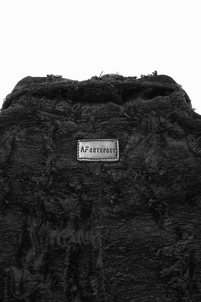 A.F ARTEFACT BUTTON DOWN SHIRT WITH HEM BAND / JACGUARD BLURRED (BLACK) - Image 15