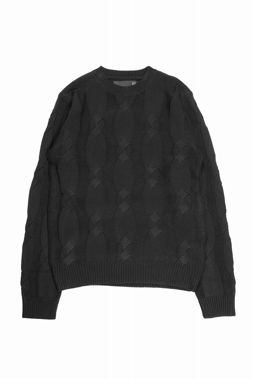 A.F ARTEFACT CABLE KNIT PULLOVER / REGULAR FIT (BLACK)