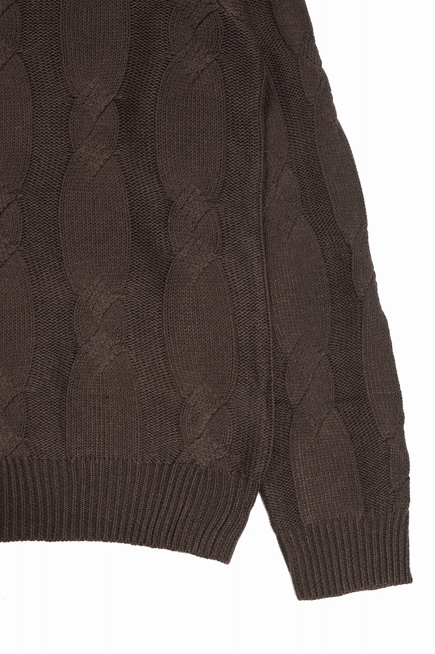 A.F ARTEFACT CABLE KNIT PULLOVER / REGULAR FIT (BROWN) - Image 4