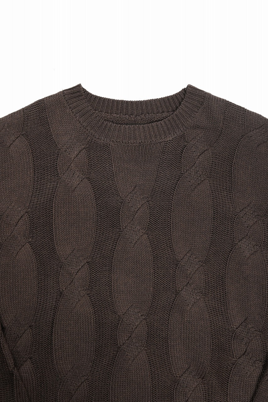 A.F ARTEFACT CABLE KNIT PULLOVER / REGULAR FIT (BROWN) - Image 7