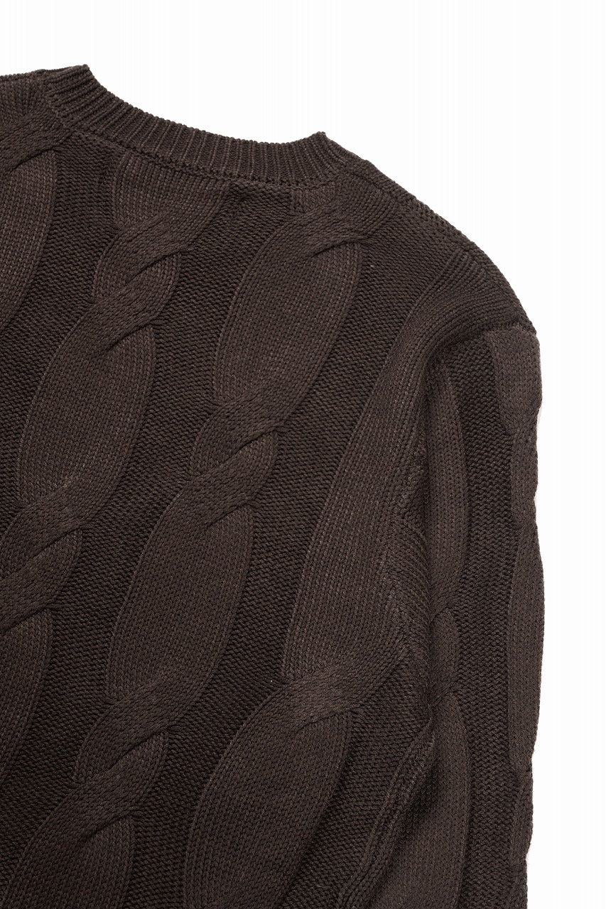A.F ARTEFACT CABLE KNIT PULLOVER / REGULAR FIT (BROWN) - Image 8