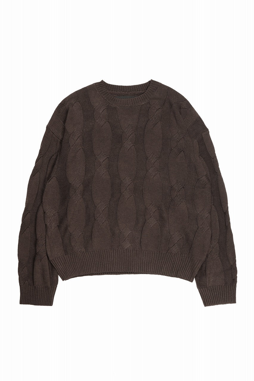 A.F ARTEFACT CABLE KNIT PULLOVER / RELAX FIT (BROWN) - Image 2