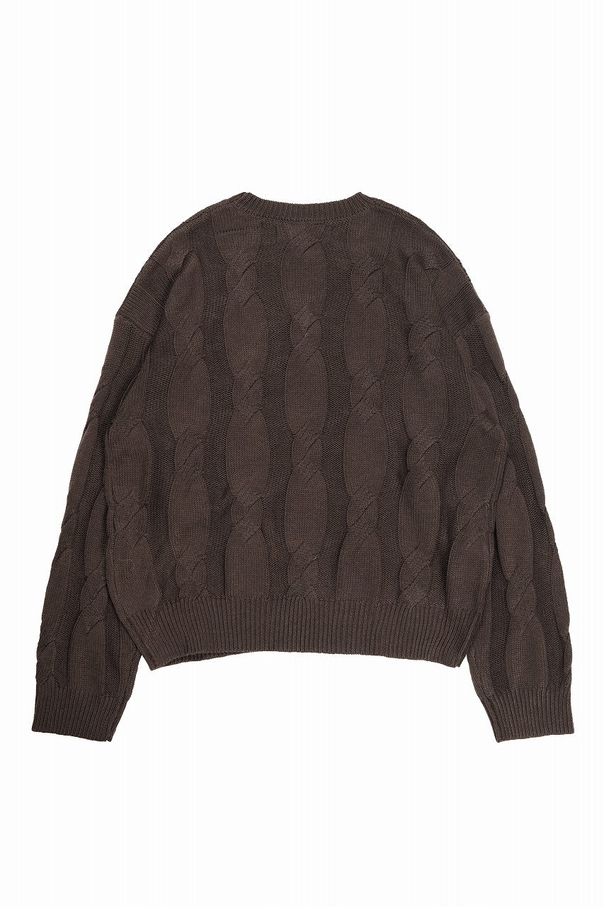 A.F ARTEFACT CABLE KNIT PULLOVER / RELAX FIT (BROWN) - Image 3