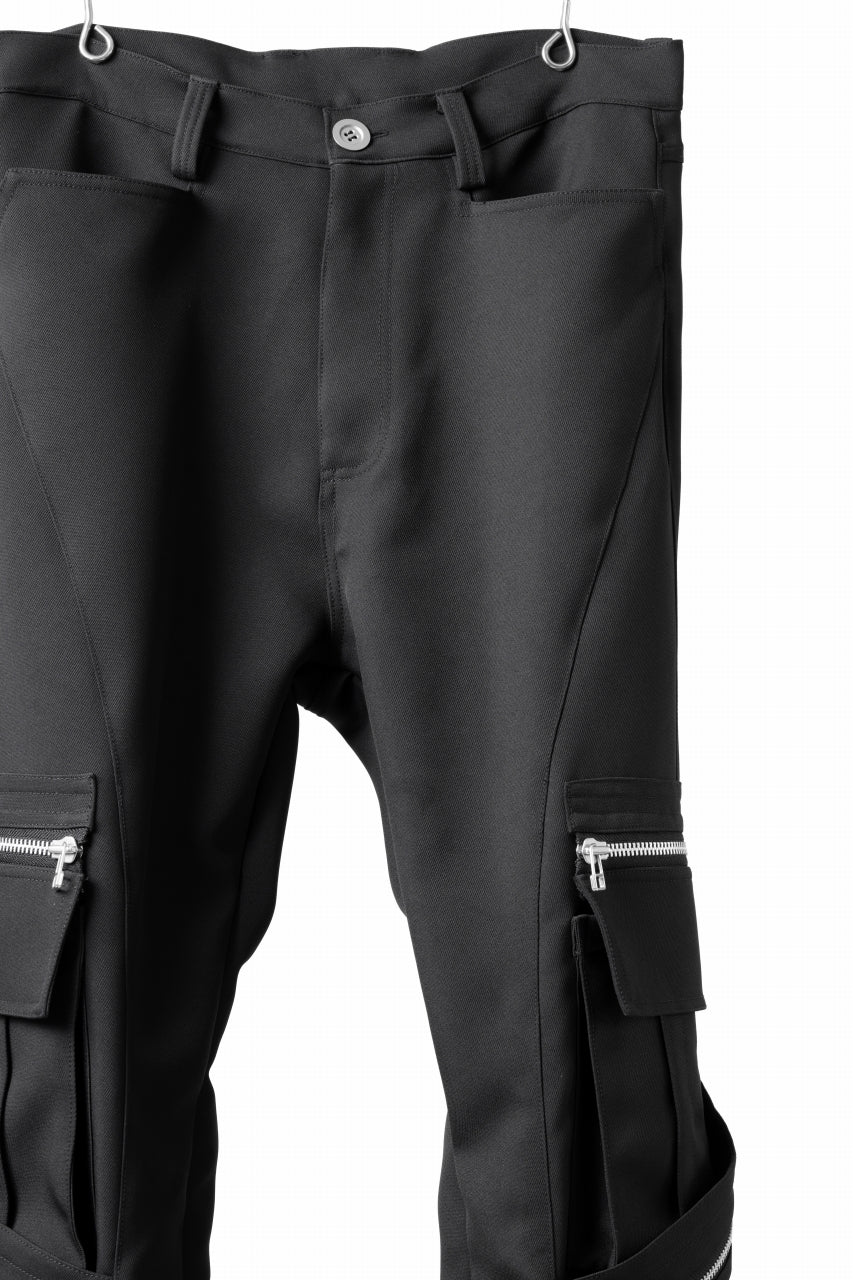 A.F ARTEFACT CARGO FLARE BAGGY PANTS / LUXE-TWILL (BLACK) - Image 12